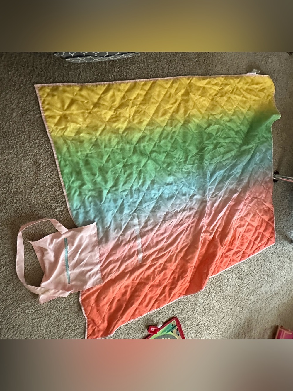 Ombre Beach Towel Blanket in Yellow, Green, Blue, Coral
